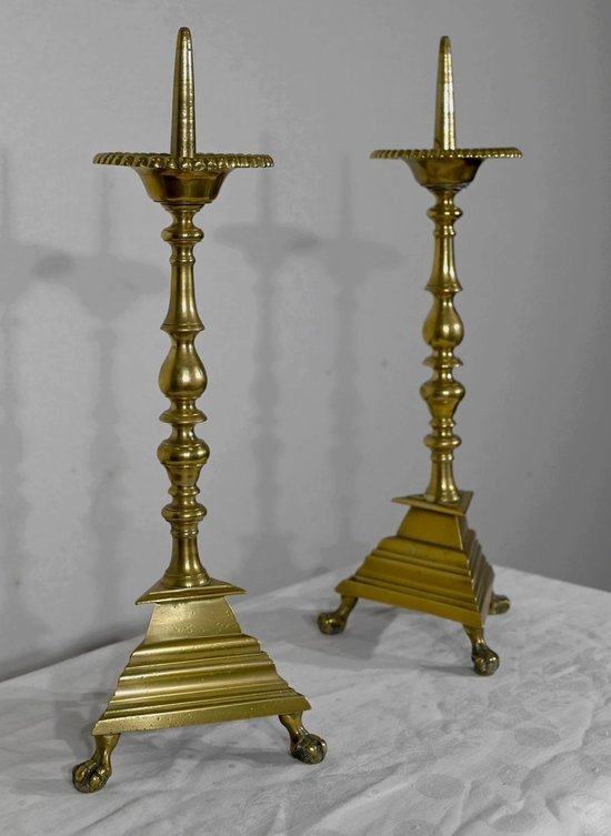 Pair of Gilded Bronze Candle Picks - 2nd half XIXth century