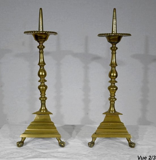 Pair of Gilded Bronze Candle Picks - 2nd half XIXth century