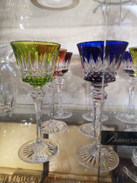  6 Weißweingläser, sogenannte „Rohmer“, Modell „Buckingham“, aus Baccarat-Kristall