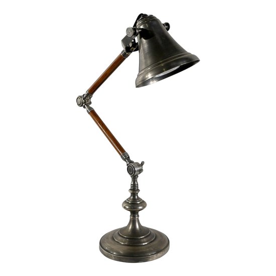 Lampe à Bras Articulé en Métal et Bois – 1920