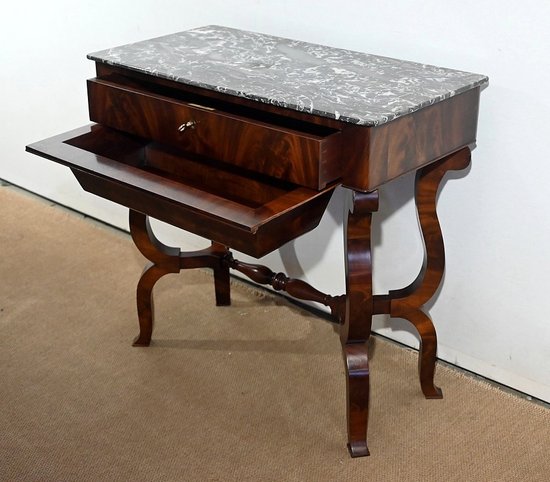 Console da lavoro in mogano, periodo di restauro - inizio XIX secolo