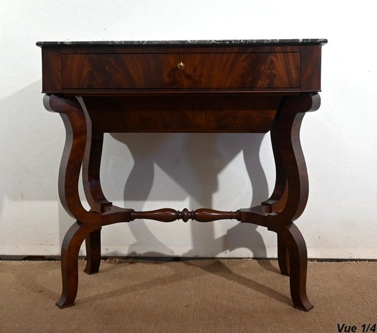 Console da lavoro in mogano, periodo di restauro - inizio XIX secolo
