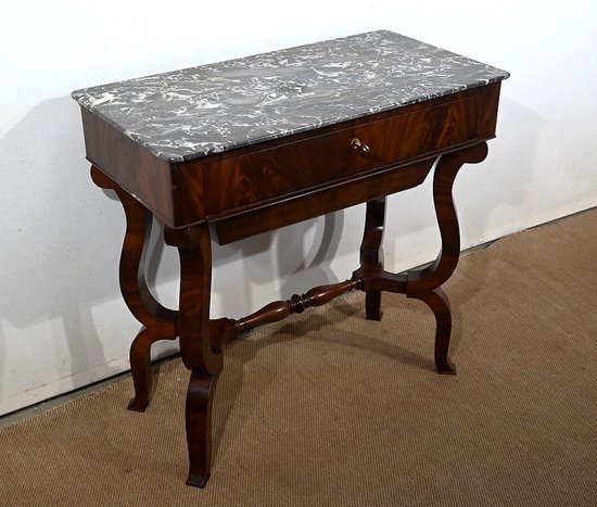 Console da lavoro in mogano, periodo di restauro - inizio XIX secolo