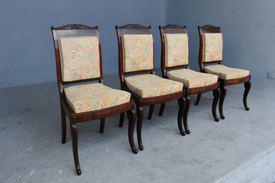 Salon à Crosse d'époque Restauration En Acajou 10pcs             