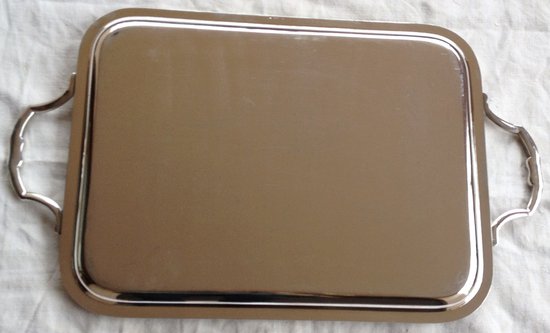Rectangular tray with silver metal handles Orfèvre Félix Frères (Toulouse)