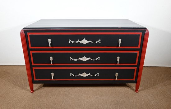 Seltenes 5-teiliges Zimmerset aus bemaltem Holz, Art Déco - Anfang 20.