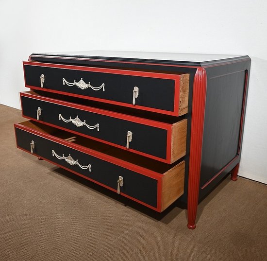 Seltenes 5-teiliges Zimmerset aus bemaltem Holz, Art Déco - Anfang 20.