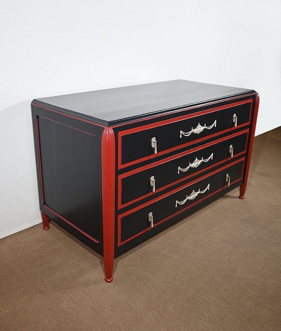 Seltenes 5-teiliges Zimmerset aus bemaltem Holz, Art Déco - Anfang 20.