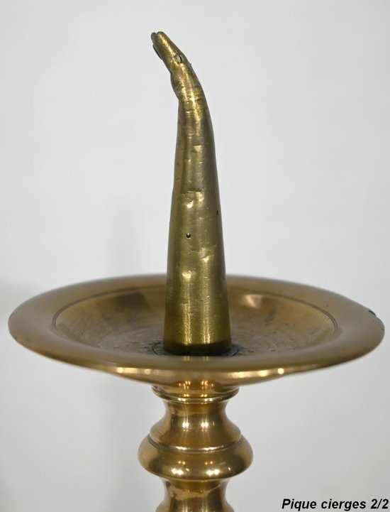 Coppia di portacandele in bronzo dorato - metà del XIX secolo