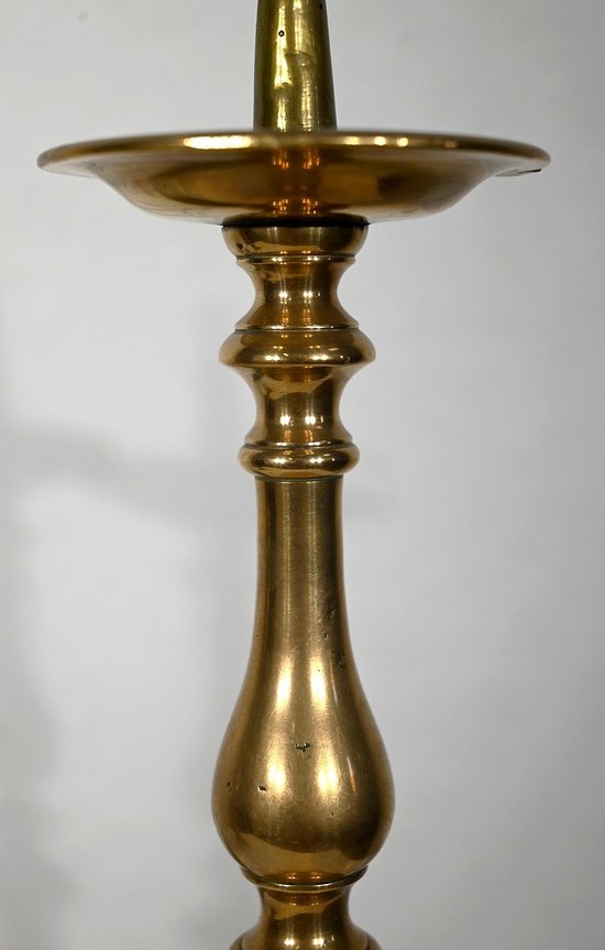 Coppia di portacandele in bronzo dorato - metà del XIX secolo