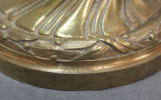 Paire de Flambeaux en Bronze Doré, style Louis XVI - XIXe