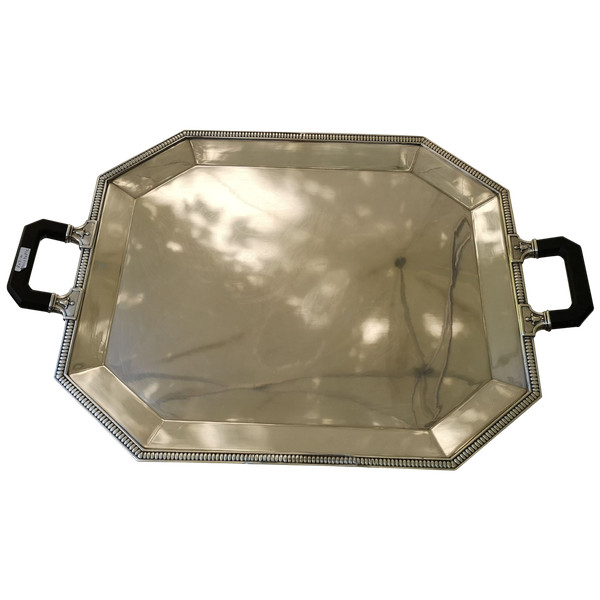 Large octagonal silver-plated tray GALLIA