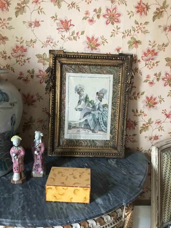 Cadre Epoque Louis XVI Avec Estampe ‘toilette De Dame’
