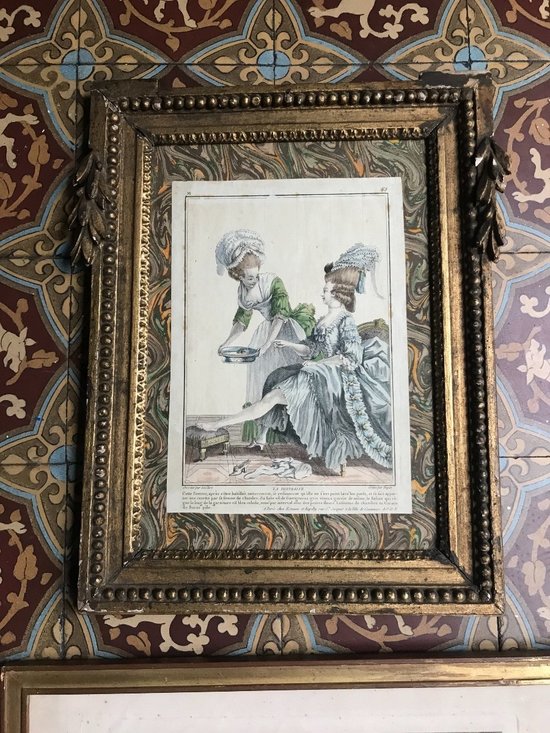 Cadre Epoque Louis XVI Avec Estampe ‘toilette De Dame’