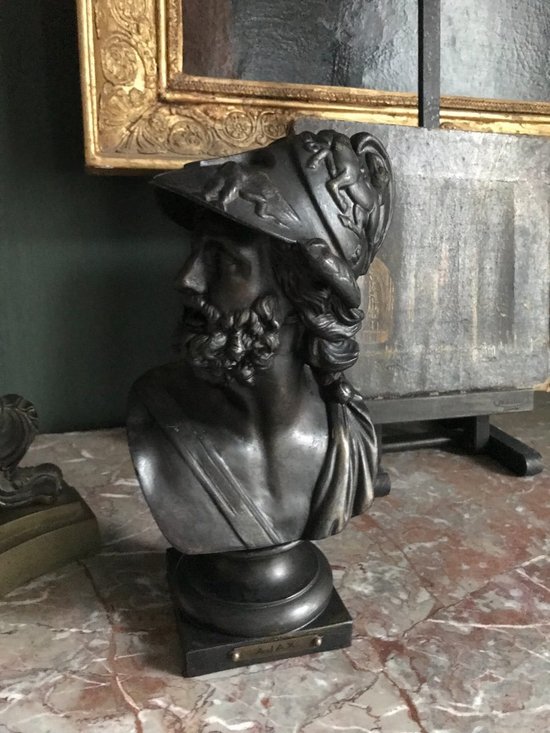 Bronze Patinierte Büste Von Ajax