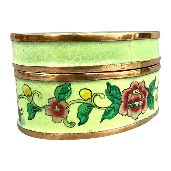 Chine Boîte à bijoux émail cloisonné roses de Chine début XXème