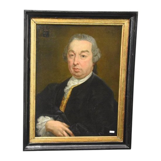 Portrait Of Jean François Triest By Mattias De Visch, 1770 Brugge, Coat of Arms