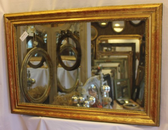 Miroir Rectangle Louis Philippe, Feuille d'Or Et Mercure 76 X 110 Cm