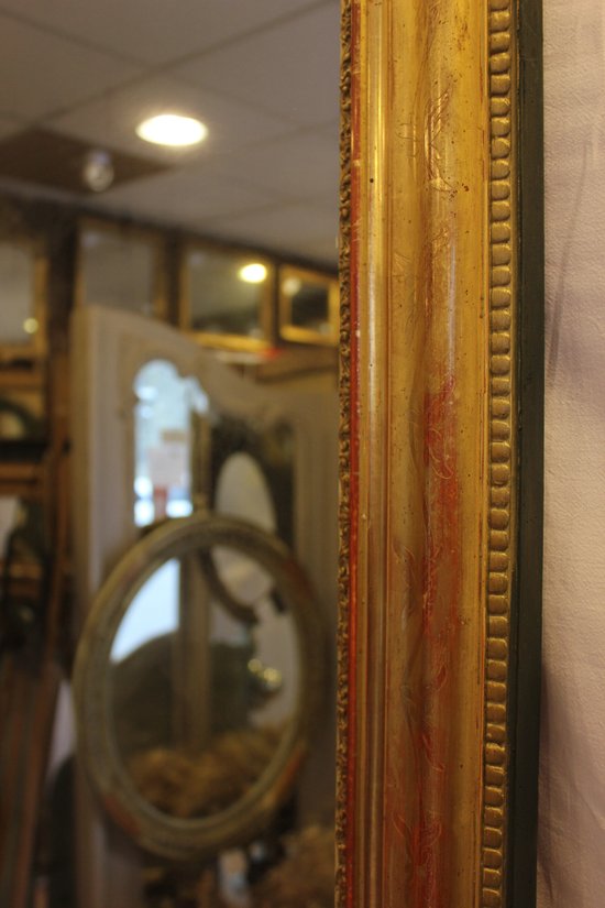 Miroir Rectangle Louis Philippe, Feuille d'Or Et Mercure 76 X 110 Cm