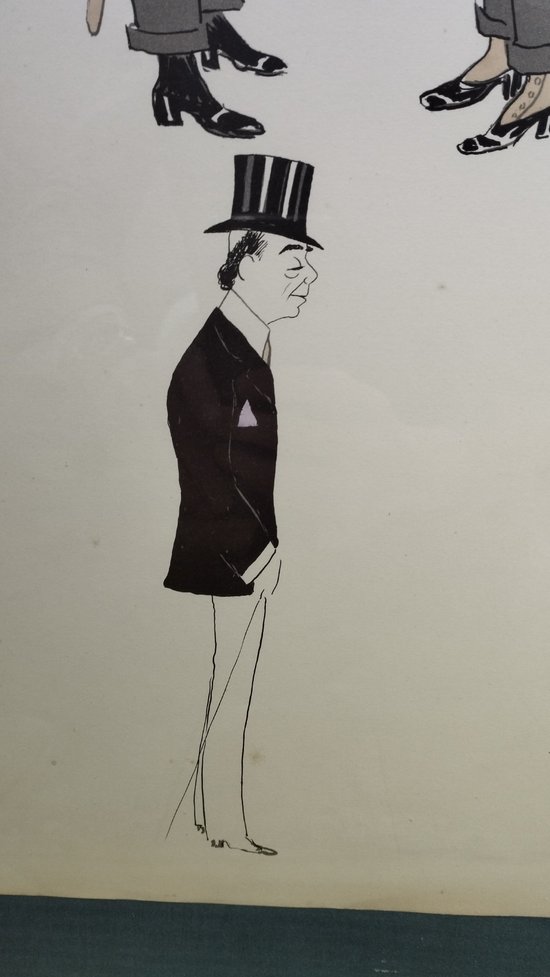 Lithograph under glass signed by SEM circa 1900