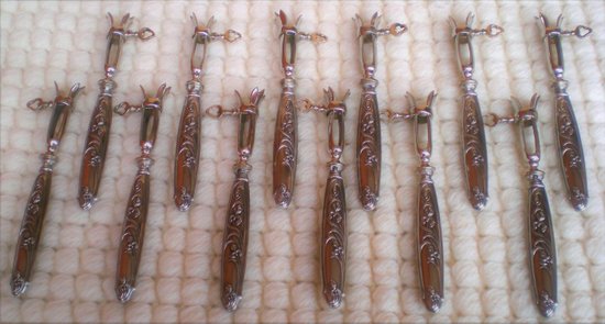Box of 12 ribbed sleeves silver sleeves filled with art nouveau decor
