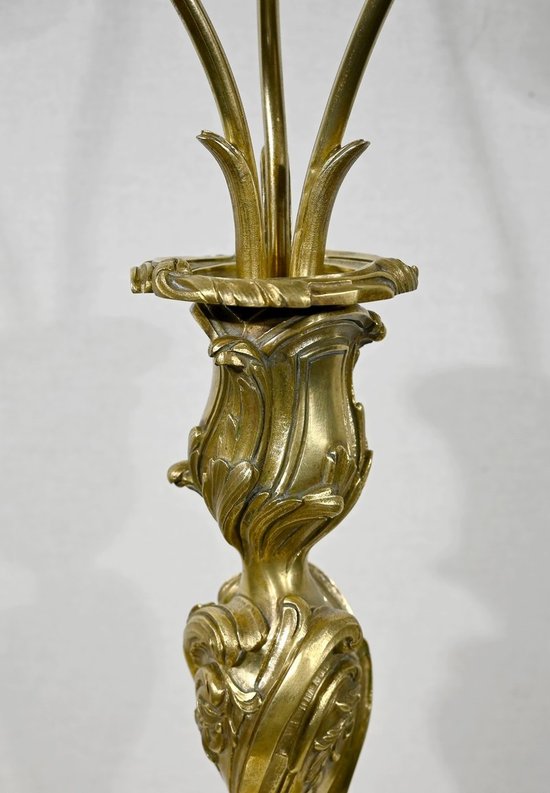 Art Nouveau lamp in gilded bronze - Late 19th century