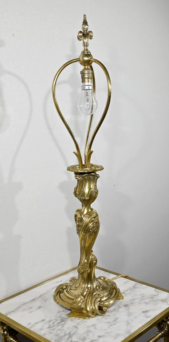 Art Nouveau lamp in gilded bronze - Late 19th century