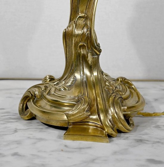 Art Nouveau lamp in gilded bronze - Late 19th century