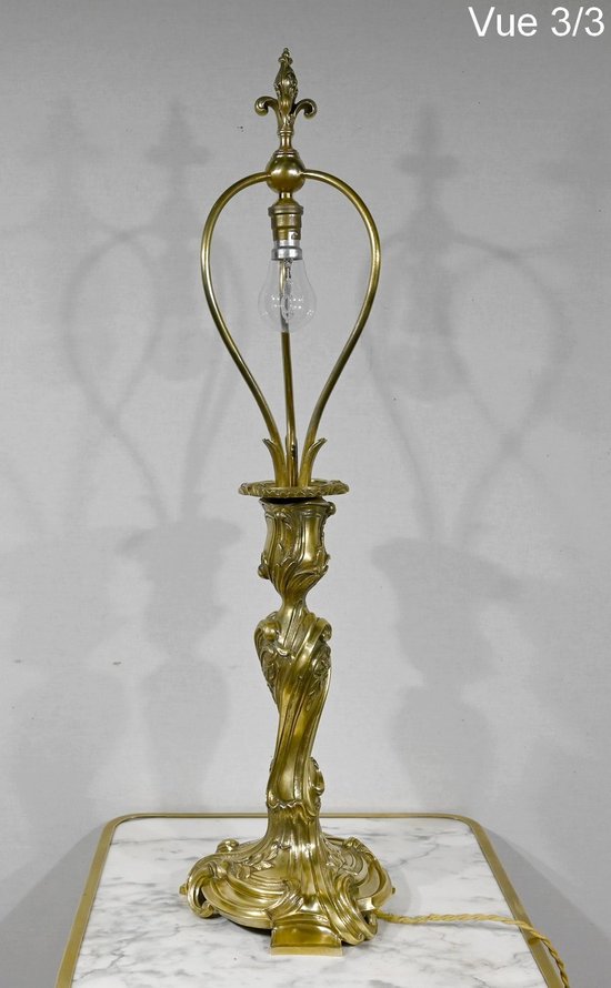 Art Nouveau lamp in gilded bronze - Late 19th century