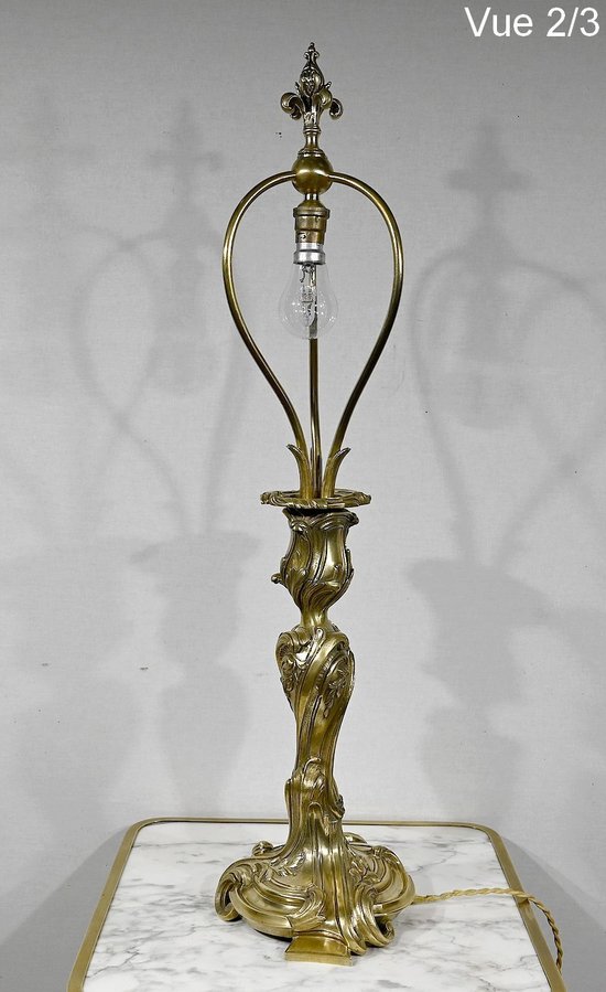 Art Nouveau lamp in gilded bronze - Late 19th century