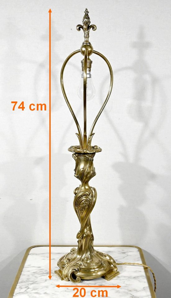 Art Nouveau lamp in gilded bronze - Late 19th century