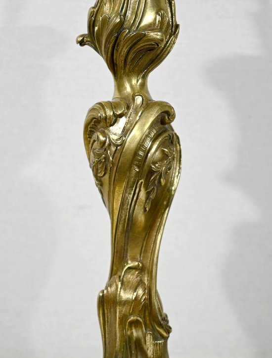 Art Nouveau lamp in gilded bronze - Late 19th century