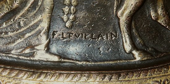 Tazza in bronzo dorato, firmata F. Levillain, F. Barbedienne - XIX secolo