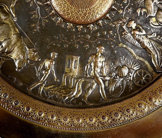 Tazza in bronzo dorato, firmata F. Levillain, F. Barbedienne - XIX secolo