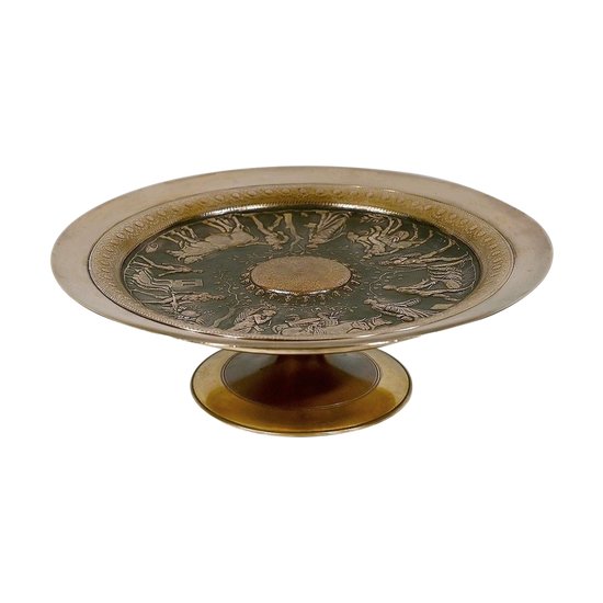 Tazza in bronzo dorato, firmata F. Levillain, F. Barbedienne - XIX secolo