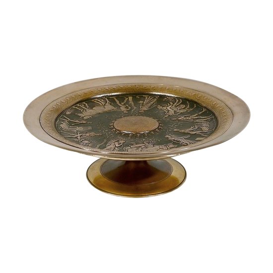 Coupe Tazza en Bronze doré, signé F. Levillain, F. Barbedienne – XIXe