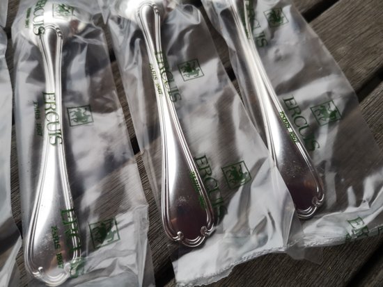 9 cucchiaini da caffè in argento modello