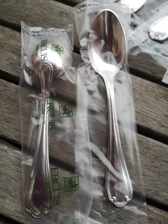 9 cucchiaini da caffè in argento modello