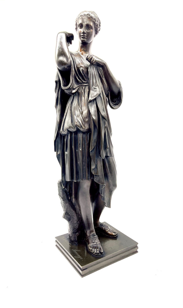 Statua in bronzo di donna greca Artemide 44 cm