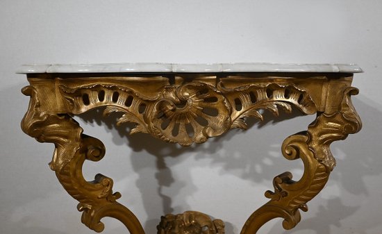 Console d’Applique en Bois Doré, style Louis XV, époque Napoléon III – Milieu XIXe