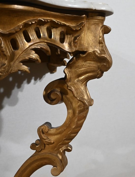 Console d’Applique en Bois Doré, style Louis XV, époque Napoléon III – Milieu XIXe
