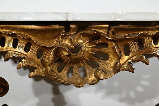 Console d’Applique en Bois Doré, style Louis XV, époque Napoléon III – Milieu XIXe
