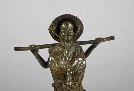 Bronzo "Il contadino indocinese", Asia - Inizio XX secolo
