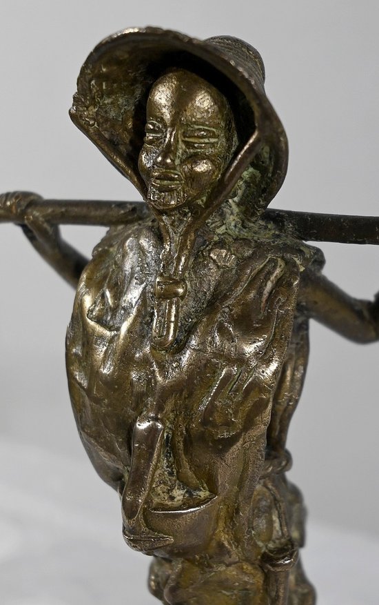 Bronzo "Il contadino indocinese", Asia - Inizio XX secolo
