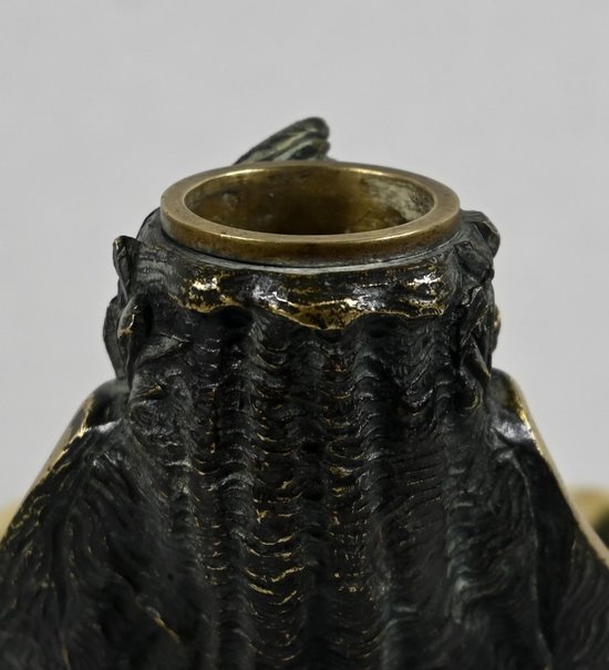 Bronze inkwell with double patina - 2nd part of the 19th century