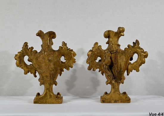 Florentine Fire Pots in Gilded Limewood - Late 18th century