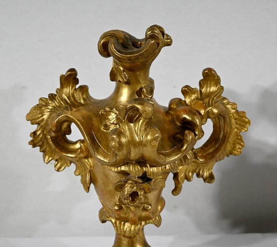 Florentine Fire Pots in Gilded Limewood - Late 18th century