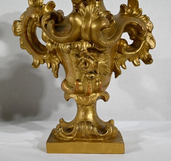 Florentine Fire Pots in Gilded Limewood - Late 18th century
