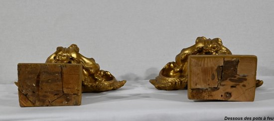 Florentine Fire Pots in Gilded Limewood - Late 18th century