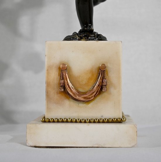 Ein Paar Kerzenständer aus Bronze und Marmor - 1. Teil des 19.